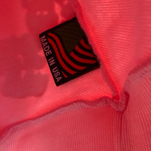 Denim Teardrop Cotton Pink Print Unisex Hoodie - Picture 5 of 8